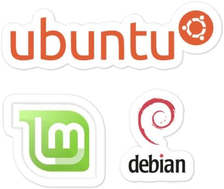 Linux Logo Sticker Pack, Ubuntu, Linux Mint, Debian