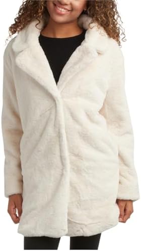 URBAN REPUBLIC Womens Long Faux Fur Coat - Lapel Collared Fur Coats for Women Winter Fuzzy Jackets with Pockets Sizes: S-XL