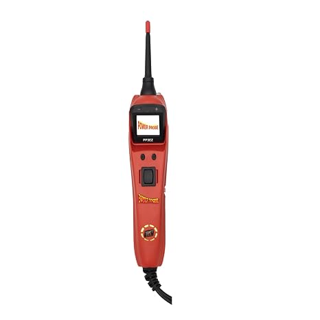 Power Probe PP3EZ Automotive Circuit Tester 12V 24V – Voltmeter, Polarity Tester, Continuity Checker & Component Activator with EZ Diagnostics, EZ Learning, 180° Flip Screen, 8A Breaker (Red)
