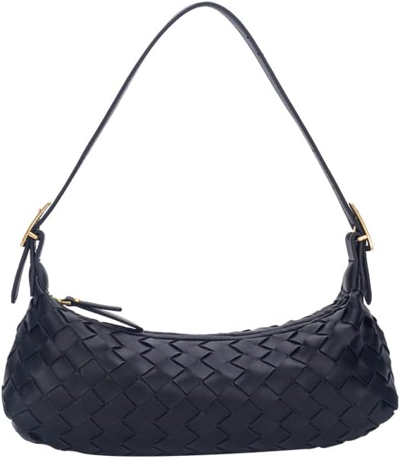 Women's elegant vintage woven bag crescent bag, can be slanted across/can be one shoulder