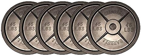 45lb Weight 6 Plates - Fake Weights Plastic Olympic Style 45 lb Barbell Plates