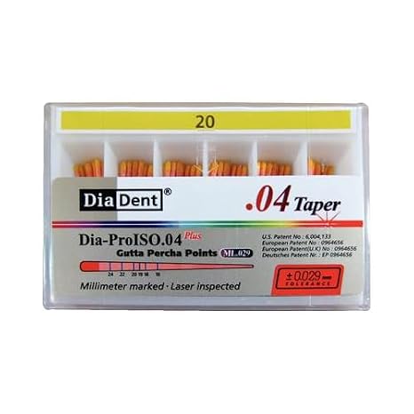 DiaDent ML114-604 Dia-ProISO GT .04 Gutta Percha Points #20 60/Box