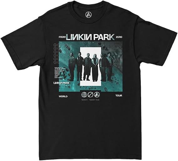 Linkin Park Unisex Adult Official Merch Linkin Park Teal Photo Tee