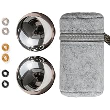 Baoding Balls with Chime 1.5 Inch - Stainless Steel Steel Meditation Balls for Mindful Practice, Hand Massage Balls, Stress Relief Tool for Daily Relaxation(with Bell Sound) (Light Grey, 1.5 Inch)