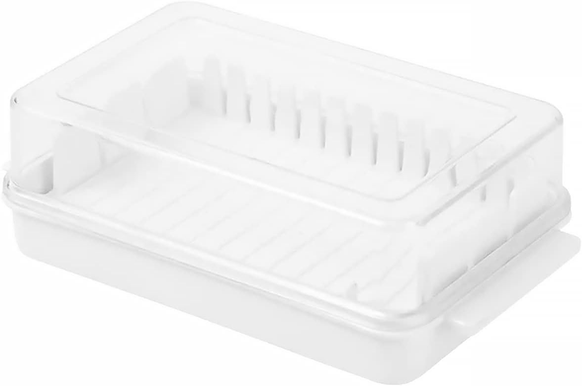 Ihvewuo- Butter Dish Detachable Butter Organizer Container with Lid Quantitative Cutting Plastic Butter Dish Reusable Sturdy Butter Divider Organizer Box for Refrigerator Countertop