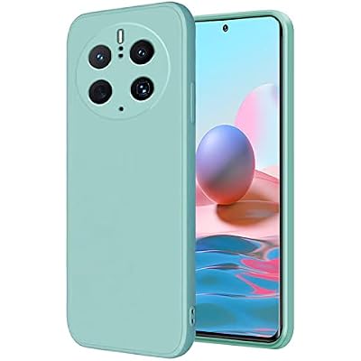 Phone Case for Huawei Mate 50 Pro, Silky Soft Touch for Huawei Mate 50 Pro Case Silicone Shockproof Slim Cute Anti Fingerprint Protective Cover Aesthetic Light Cyan