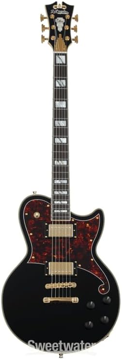 D'Angelico Deluxe Atlantic Baritone Electric Guitar - Solid Black