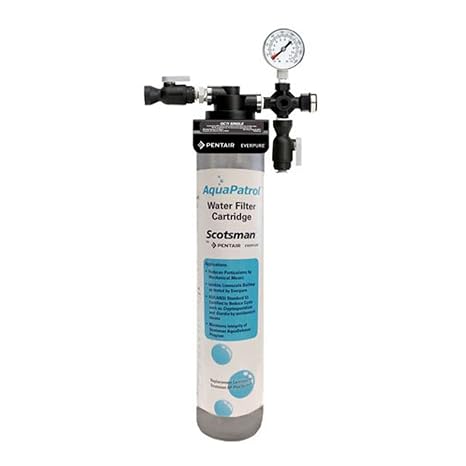 Scotsman AP1-P AquaPatrol Plus Single Water Filtration System, Ice Machine Filter, Removes Sediment and Odor, Compact Design, NSF Certified, Silver, Scotsman Ice Maker Parts for Beverage Equipment