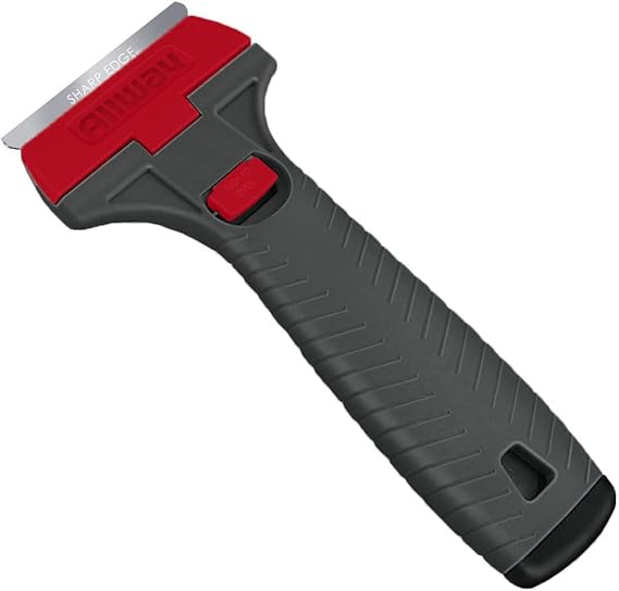 ALLWAY LUS Long Handle Utility Scraper with 3 Blades | Scrape Glass, Tile and Other Delicate Surfaces