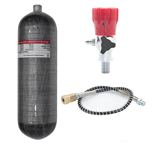TUXING 6.8L 4500psi Carbon Fiber Air TankEmpty Bottle& Paintball Filling Station with Pressure Gauge Valve Regulator Gauge for PCP Game