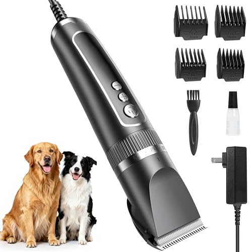 Dog Clippers for Grooming Thick Hair, 36V Electric Corded Dog Grooming Kit, 10ft 3-Speed Sheep Shears, Heavy Duty Pet Hair Trimmer with Storage Case for All Coats & Breeds