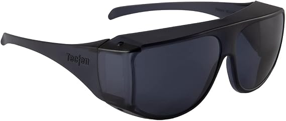 Fit Over Sunglasses, Smoke Color, 100% UVAUVB Protection; Polycarbonate Lenses