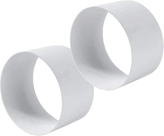 Vent Systems 100 mm 2 Pack Female Duct Connector - Plastic HVAC Ducting Fittings - Dryer Air Ventilation System Tube Adapter - for Rigid Vent Hose Pipe