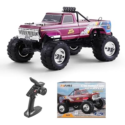 FCX FMS 110 Ford F-100 S RC Monster Truck, RS Without Battery, Hobby Grade RC Crawler 2WD Off-Road Truck for Adults High Roller