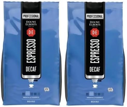 Douwe Egberts Espresso Decaf Coffee Beans 500g Pack of 2 - Decaffeinated Beans
