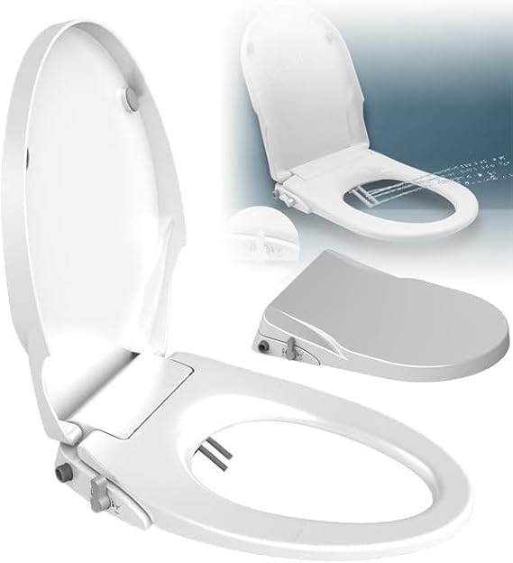 Hot & Cold Dryer Smart Toilet Seat, Electric Bidet Smart Toilet Seat Cover W/Nozzle Self-Cleaning