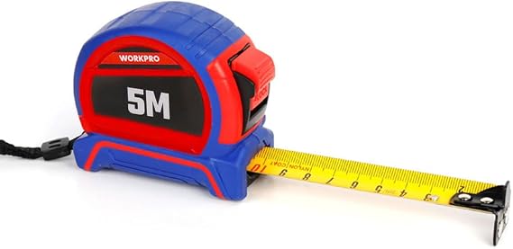 WORKPRO WP261041 5Mx25mm Naylon Kaplama Sarı Çift Taraflı Manyetik Çelik Şerit Metre