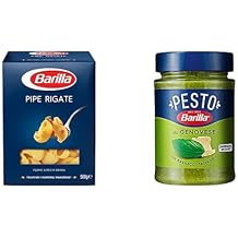 Barilla Ravioli Pasta (Pipe Rigate) 500 g. and Barilla Basil Pesto (Pesto Genovese) Pasta Sauce 190 g.