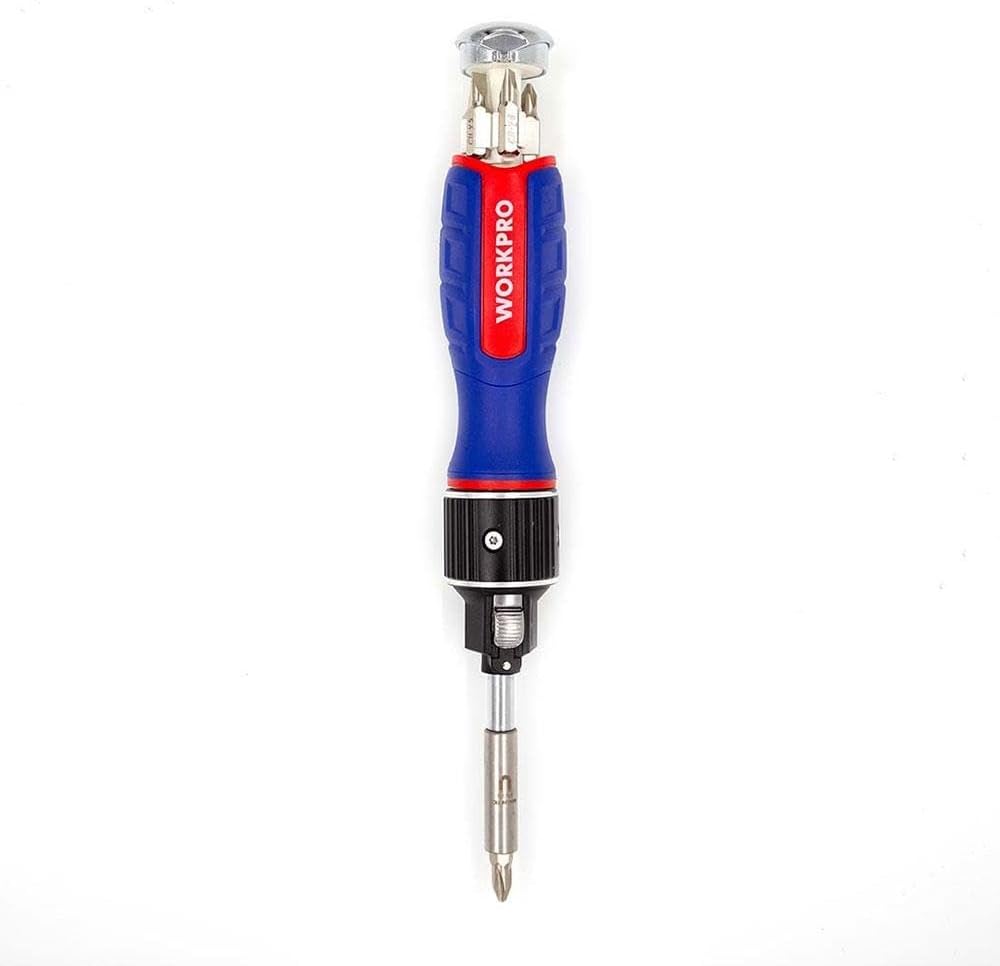 WORKPRO WP221069 6-IN-1 Professional CR-V Ratchet Magnetic Screwdriver Set
