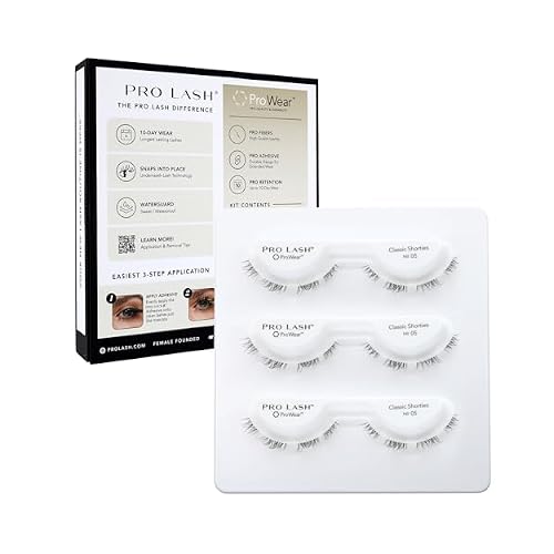 Pro Lash ProWear Professionally Styled Lash Clusters - Easiest to Apply Eyelash Cluster - 10 Day Eyelashes - Waterproof Lashes Clusters - 3 Sets - Classic Shorties No. 05 - Black