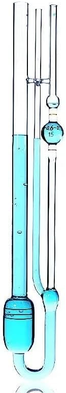 Laboratory Ubbelohde Capillary Viscometer 1835 Type, Glass Viscometer for Measuring Liquid Viscosity Coefficient, 1 Pack,0.5~0.6