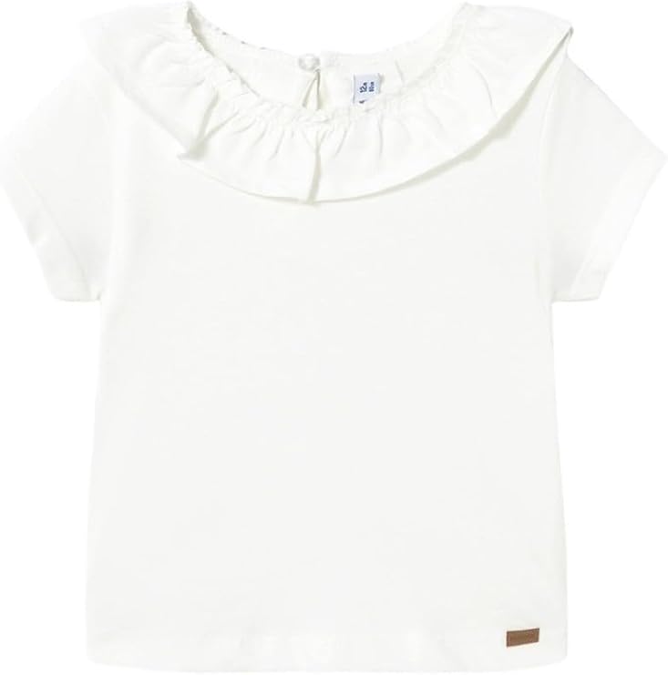 Mayoral S/s Ruffled Shirt for Baby-Girls Natural
