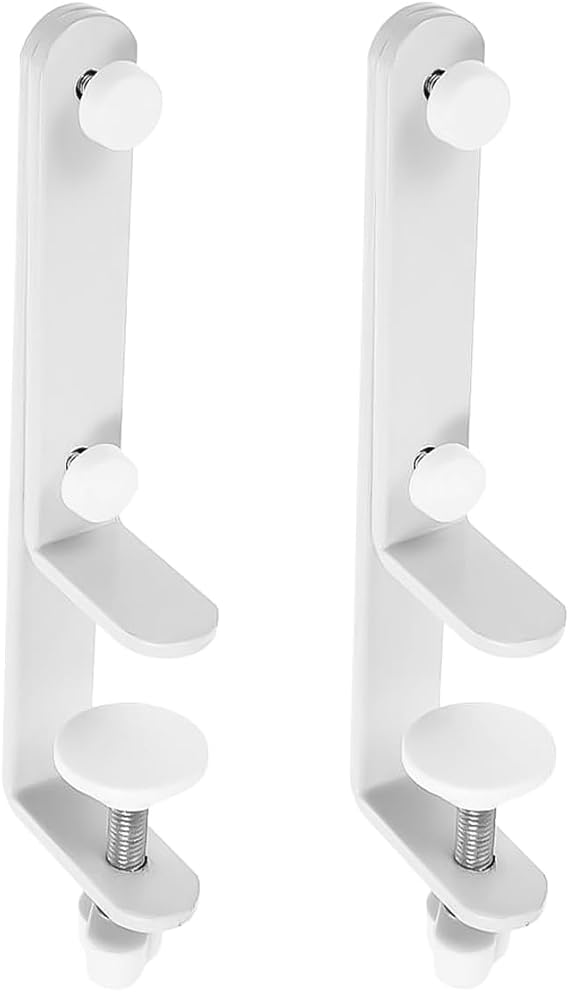 2Pcs Pegboard Desk Bracket Table Mount Desktop Connector Shield Holder Support Pegboard Installing Tool White