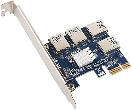 The PCI-E Riser Extender for BitcoinLitecoin ETH Coin ect Ubit 4 in 1 PCI-E Riser Adapter Board USB3.0 PCI-E Rabbet- Ethereum Mining ETH (4 in 1)