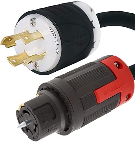 Iron Box L14-30P to CS6364C Power Cord Plug Adapter - 1 Foot, 125/250V, 10/4 SOOW Cable, 4-Pin, Part # IBX-6112-01 (1 ft)