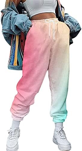 Sweat Pants Women Casual 2 Pack Womens Sweatpants Lounge Baggy Cotton Casual Joggers High Waist Athletic Pant Winter Pink