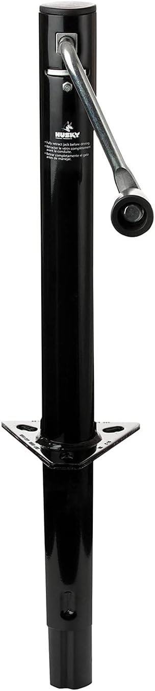 Husky Towing 30781 Trailer Tongue Jack, AFrame Side Wind Manual Jack, 1,000 lb Capacity, 1413/16 Inch Travel, BoltOn or WeldOn Mount, Black Steel