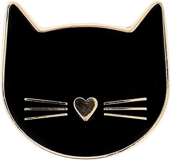 BOHIN Needle Minder Black Cat, 8x6cm, Magnetic Sewing Accessory