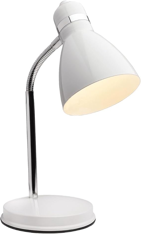 Newhouse Lighting Classic Desk Lamp with LED Bulb Included, Metal, 4 W, White