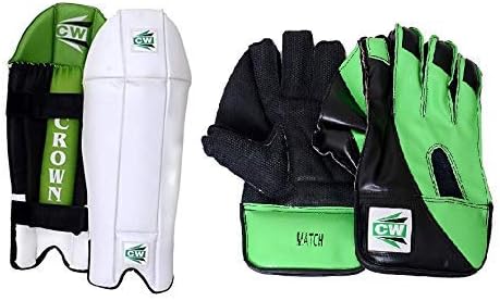 CW Shield Wicket Keeper Set Sports Gear Wicket Keeping Combo Cricket Wicket Keeping Kit Sports Wicket Keeper Pads Legguard with Wicket Keeping Gloves Cricket for Men- Adult Cricket Set Full Size