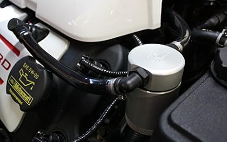 J&L Oil Separator Co. Oil Separator 3.0 Passenger Side Compatible with 11-17 GT; Boss; 15+ GT350 (Silver)