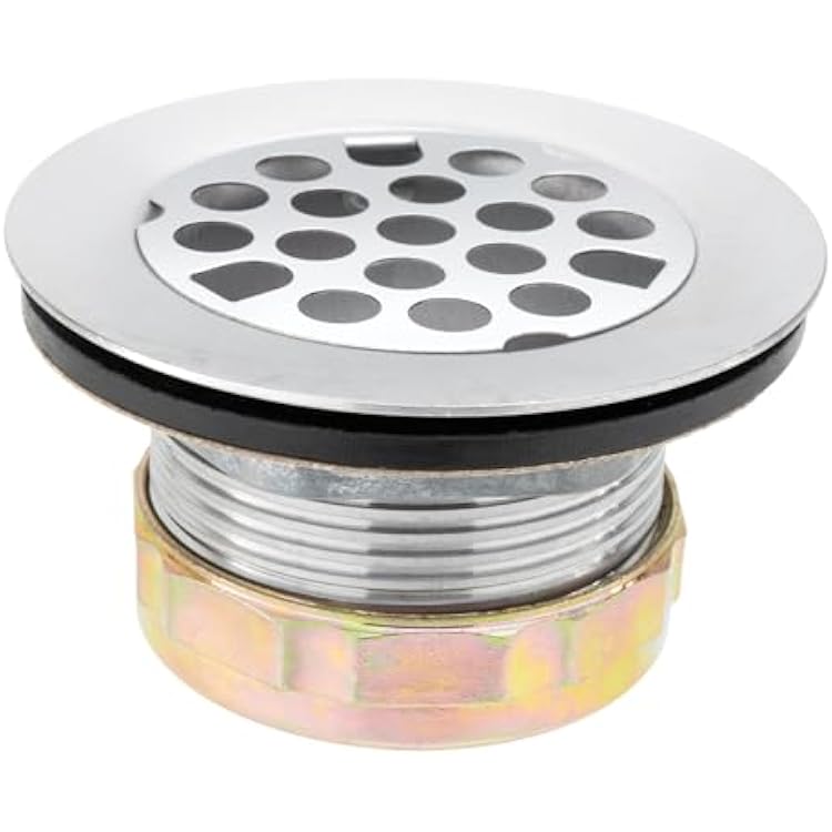 RecPro RV Brushed Nickel Sink Strainer Drain | Removable Strainer | Fits 2 Drain Holes | Connects to Pipes with 1.5 Threading
