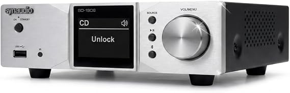 Home Amplifier, 200W Class-D Mini Amplifier with Bluetooth 5.0, 100W x 2 RMS into 8 at 0.15% THD+N, HDMI ARC, Optical Input, USB Audio for Home Audio and Desktop Speakers