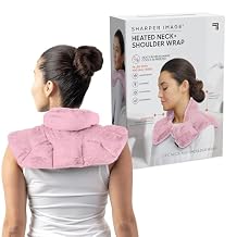 Sharper Image Heated Neck & Shoulder Wrap - Microwavable Warm & Cooling Plush Pad, Scented Aromatherapy (100% Natural Lavender & Herb Spa Blend), Pain Tension Headache Relief Therapy, Gift for Women