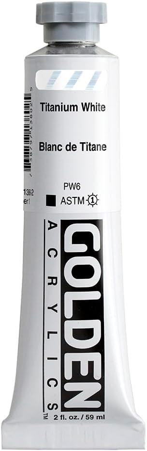 GOLDEN Heavy Body Acrylics, Titanium White, 2 fl. oz. Tube