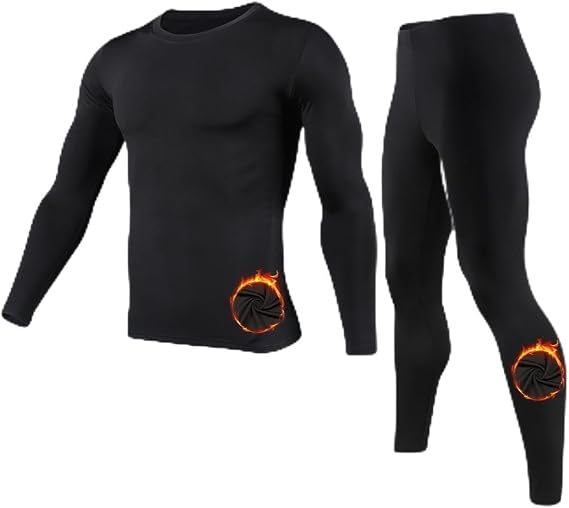 Mens Thermal Underwear Long Johns Set Base Layer Fleece Lined Winter Warm
