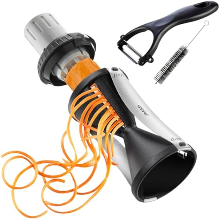 GEFU Spiralizer - Vegetable Spiral Slicer with Attachable Finger Guard - Spirelli 2.0