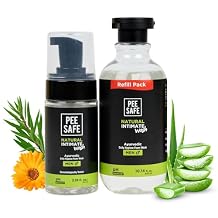Pee Safe Mens Intimate Wash with Refill, Tea Tree Oil pH Balanced Daily Hygiene Cleanser for Men, Gentle Ball Wash for Men, Jabon Intimo Para Hombre, 13.52 Fl Oz