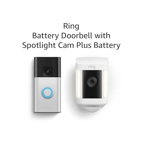 Ring Battery Doorbell with Ring Spotlight Cam Plus Battery (White)