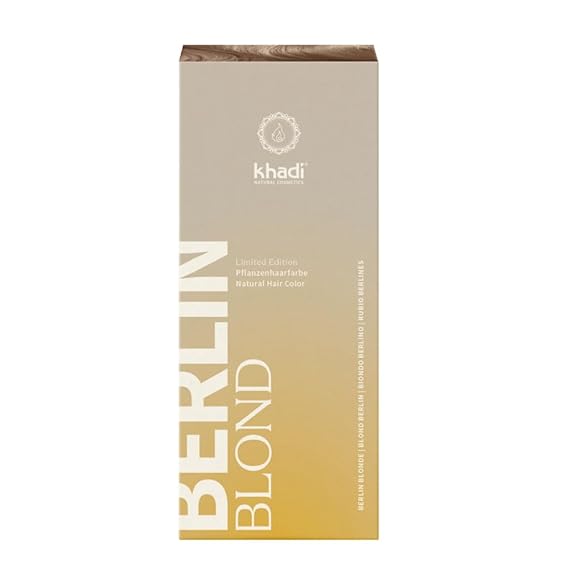 khadi BERLIN BLONDE Natural Hair Color - Colors your hair in an ashy-cool blonde shade - plant hair color - 100% plant-based, natural & vegan - 3.5 oz