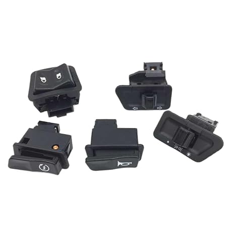 Motorcycle Bike Start Beam Light Headlamp Horn Turn Button Switches Compatible with 125cc Models Like Haojue AN125 Lindy 125 an UM125(5 Piece)