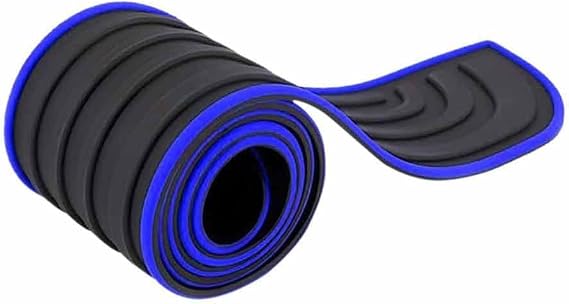 Car Rear Bumper Protector Guard for Renault Koleos 2013-2016, Rubber Trunk Door Entry Guards Trim Edge Self Adhesive Anti-Scratch Accessories,C/Black blue-90cm*7cm