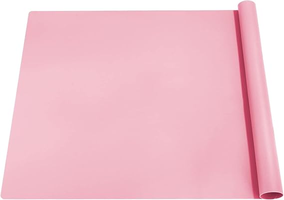 Silicone Pastry Mat 27.5 X 19.6in Pink,Silicon Baking Mats Non-Stick,Non-Slip Silicone Mats for Kitchen,Mat for Kitchen Worktop Protector Craft Mats for Table Worktops