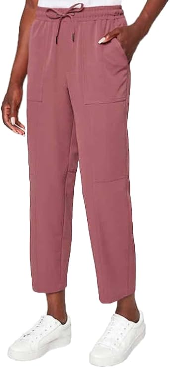 Mondetta Women's High Rise Textured Ankle Pants