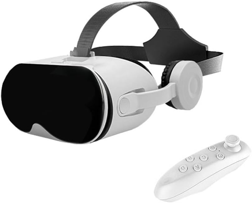 VR Headset Virtual Reality Headsets 3 D VR Glasses Virtual Reality Headsets with BT Controller for iOS and Android White