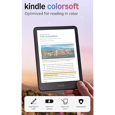 Amazon Kindle Colorsoft 16 GB (2024 model) With color display that brings covers and content to life, now highlight in color No Ads Black